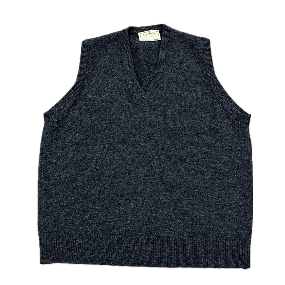 Vintage LL Bean Men’s Lambswool Sweater Vest Size L USA Academia Grandpa Preppy
